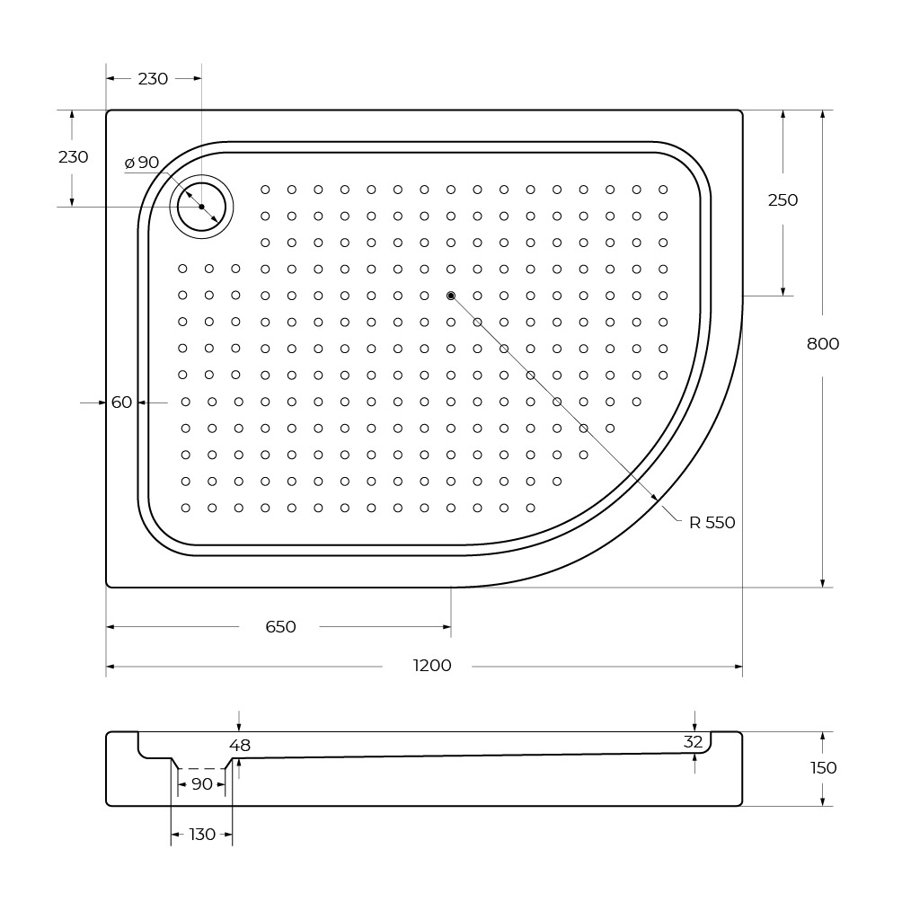 Акриловый поддон BelBagno TRAY-BB-RH-120/80-550-15-W-L - Gidratop.ru изображение