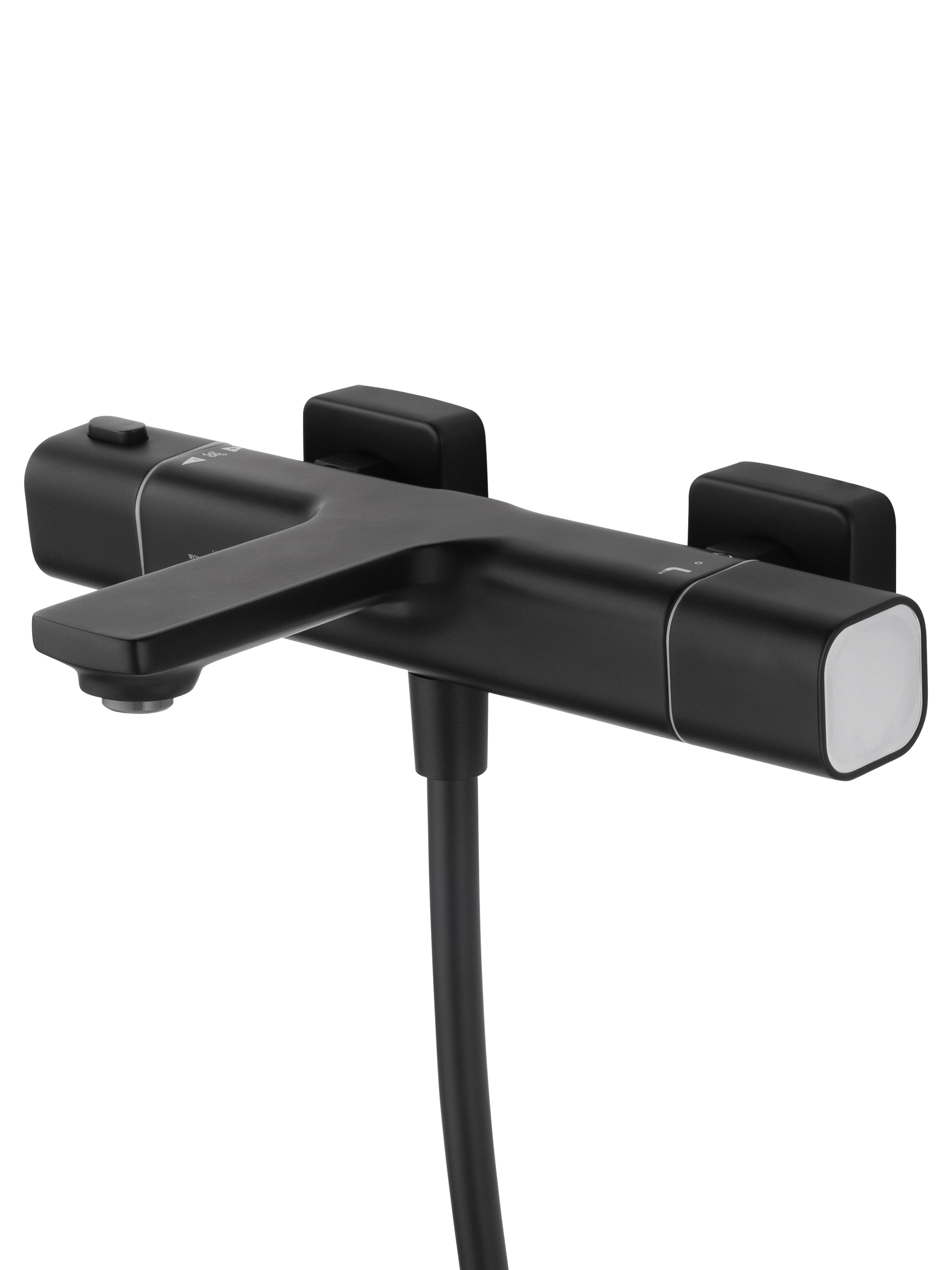 Смеситель для ванны с душем и термостатом WONZON & WOGHAND SOLID, Черный матовый (WW-C2011-A-MB) - Gidratop.ru изображение