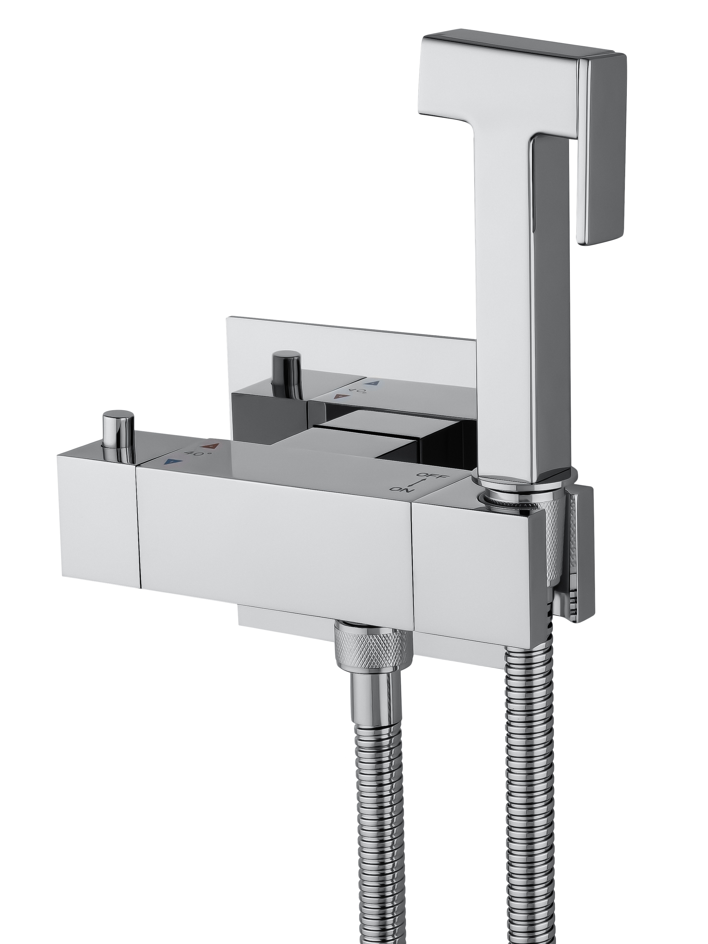 Смеситель с гигиеническим душем и термостатом встраиваемый WONZON & WOGHAND, Хром (WW-88819903-CR) - Gidratop.ru изображение