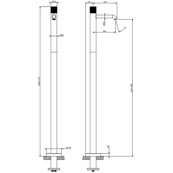 GESSI HABITO DIAMANTATO смеситель для раковины напольный, однорычажный, цвет хром - Gidratop.ru изображение