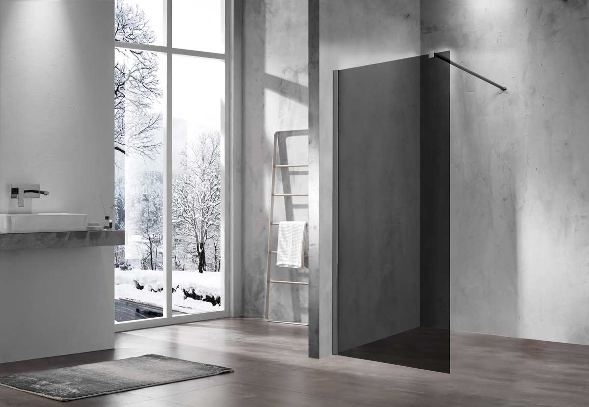 Душевая перегородка Walk-In VSW-1H120CGGM, 1200*2000, вороненая сталь, стекло тонированное - Gidratop.ru изображение