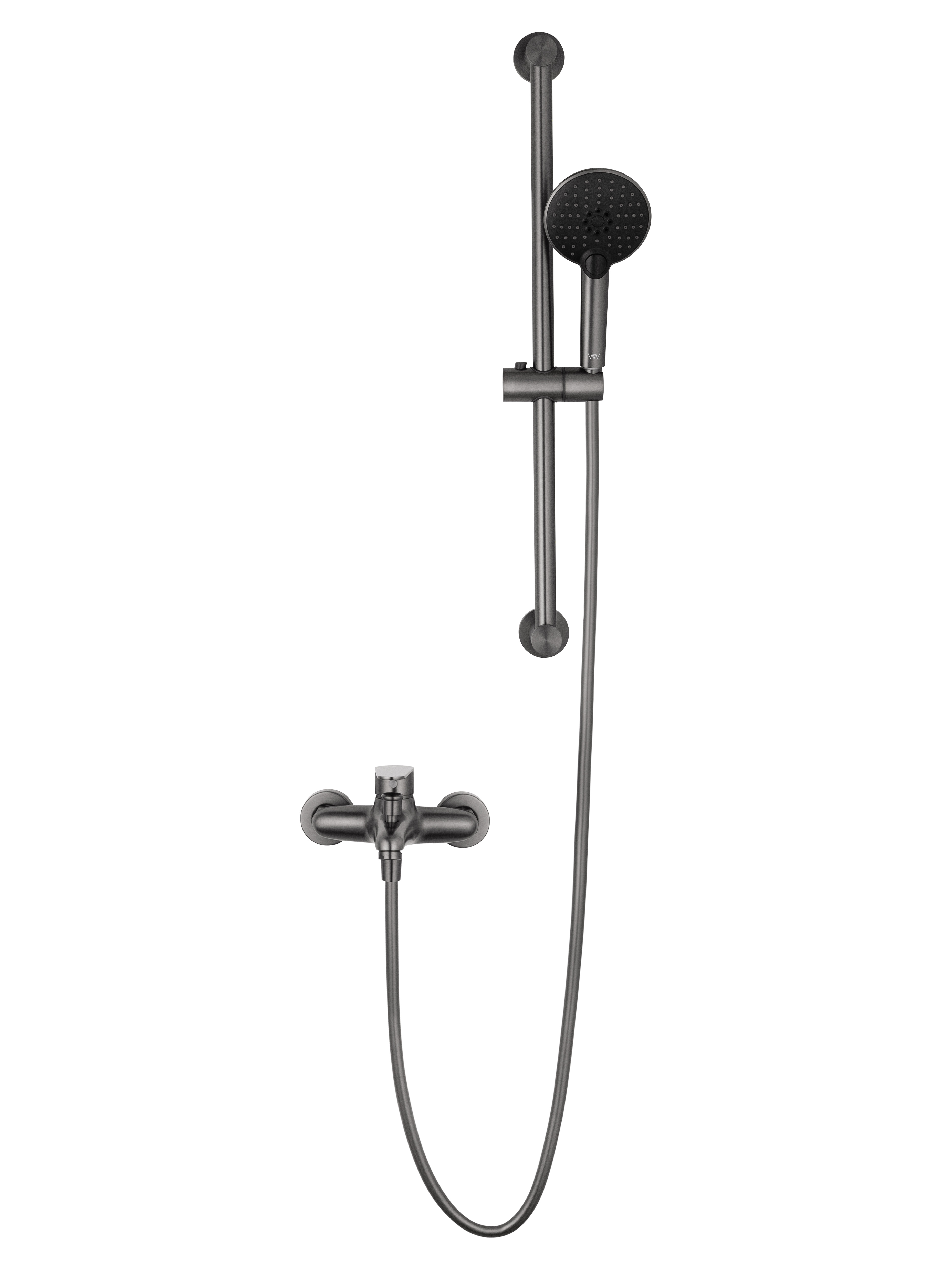 Смеситель для ванны с душевым гарнитуром WONZON & WOGHAND ALFA, Темный графит (WW-AE3205-BGG) - Gidratop.ru изображение