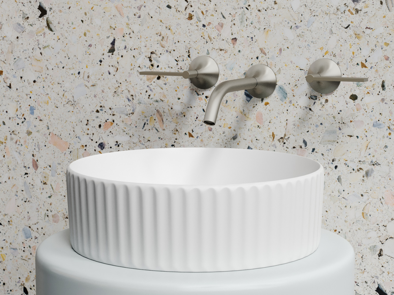 Умывальник чаша накладная круглая (цвет Белый Матовый) Element 360x360x115мм - Gidratop.ru изображение