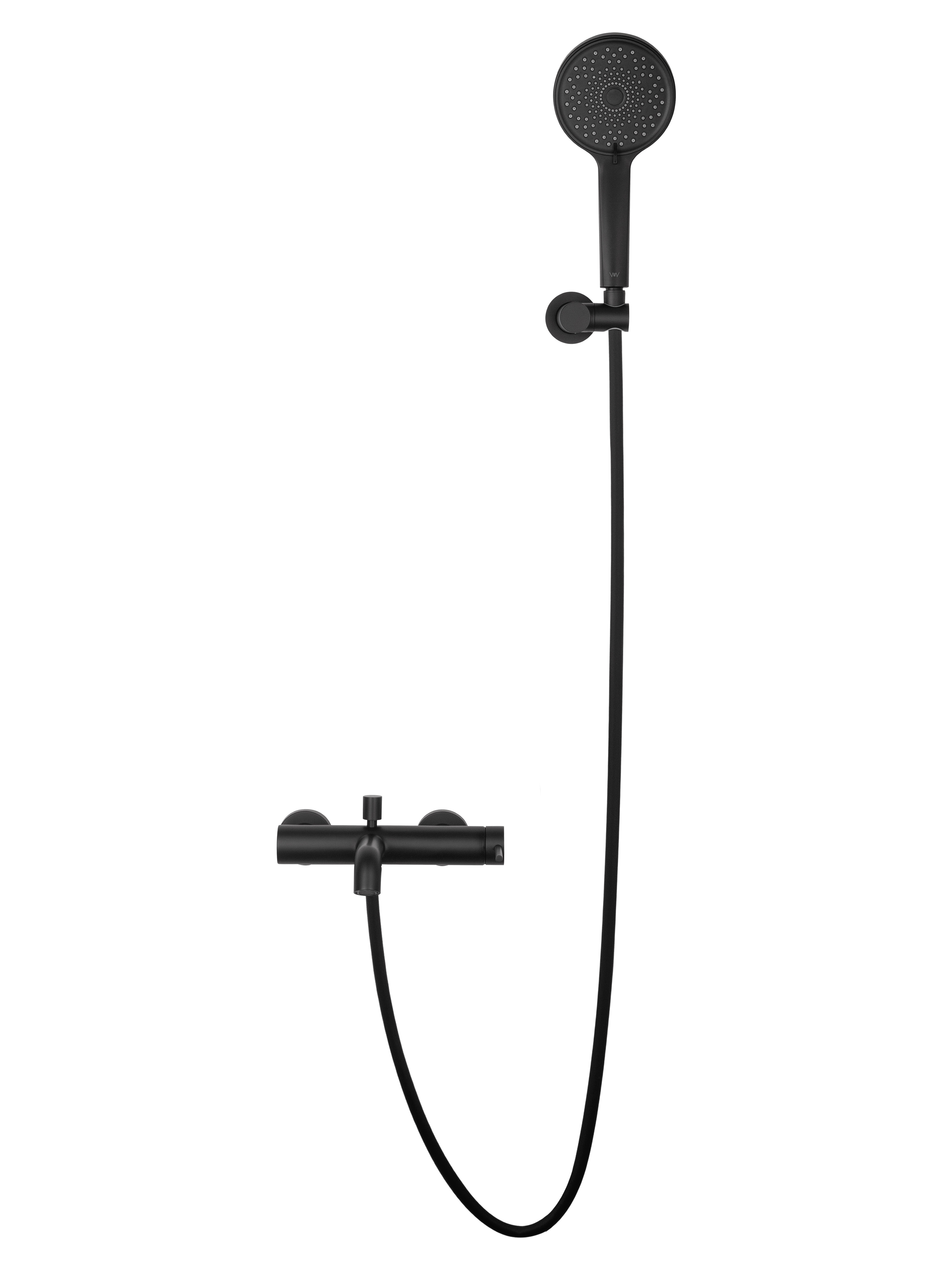 Смеситель для ванны с душем WONZON & WOGHAND STICK, Черный матовый (WW-88639017-MB) - Gidratop.ru изображение