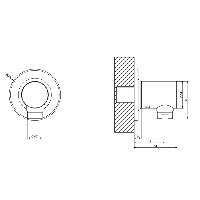 GESSI INCISO вывод воды на 1/2, цвет: золото - Gidratop.ru изображение