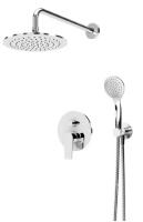 NAUTIC-DSIP-01 Душевая система со встраиваемым смесителем, верхним душем 25 см (металл) с кронштейном и ручным душем со штуцером, держателем и шлангом, исполнение хром - Gidratop.ru изображение