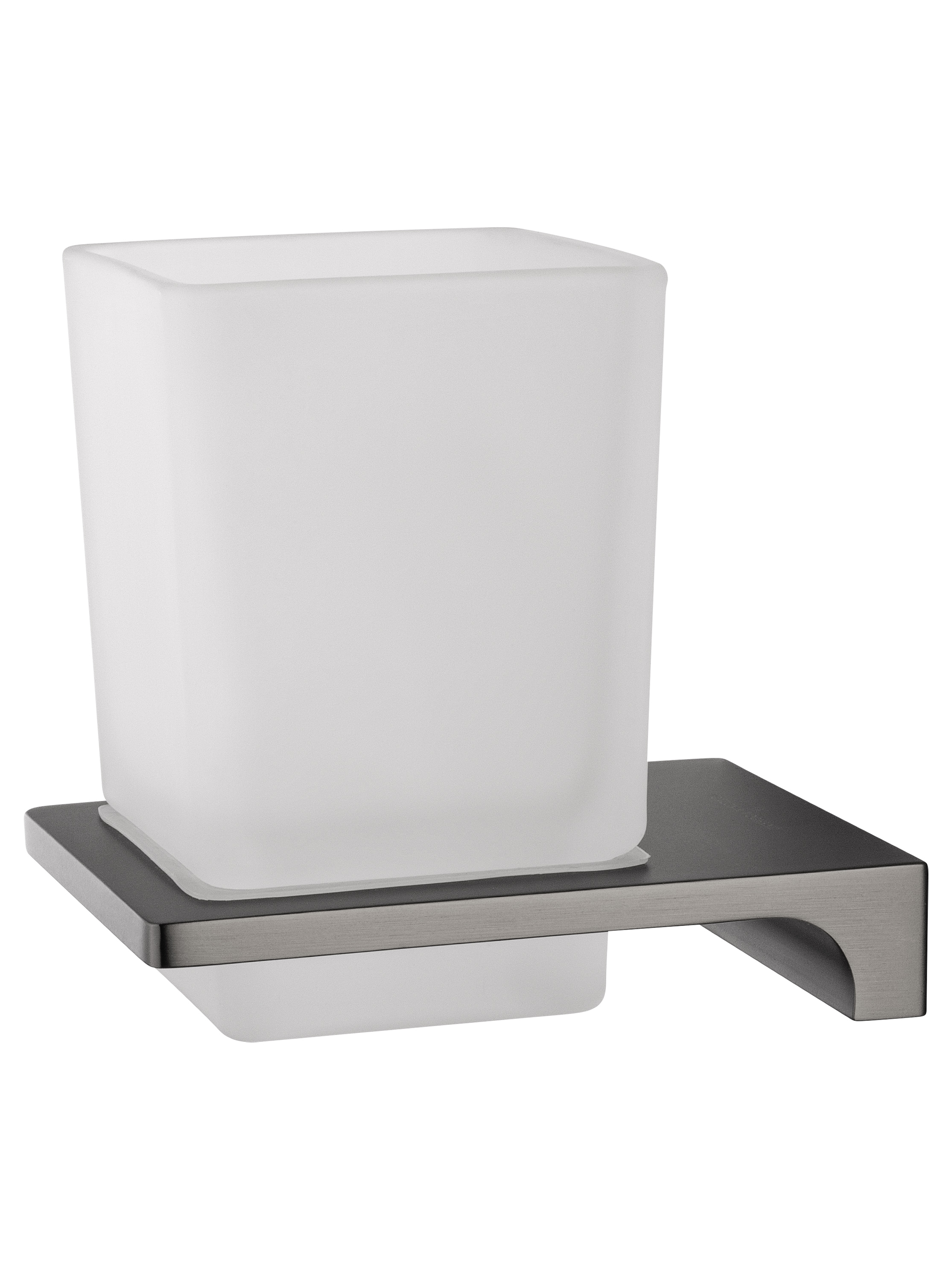 Стакан для зубных щеток с держателем WONZON & WOGHAND ECLIPSE, Темный графит (WW-9121-BGM) - Gidratop.ru изображение