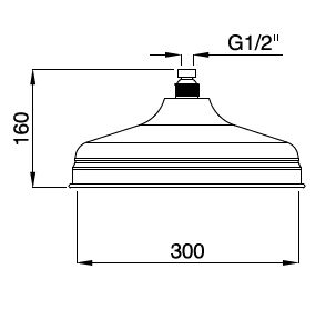 CZR-U-SP8-30-03/24 Верхний душ, диаметр 30 см, исполнение золото 24 карат - Gidratop.ru изображение