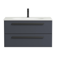 ECO База под раковину подвесная с двумя выкатными ящиками, Grafito, 898x472x500, ECO-900-2C-SO-GR-P - Gidratop.ru изображение