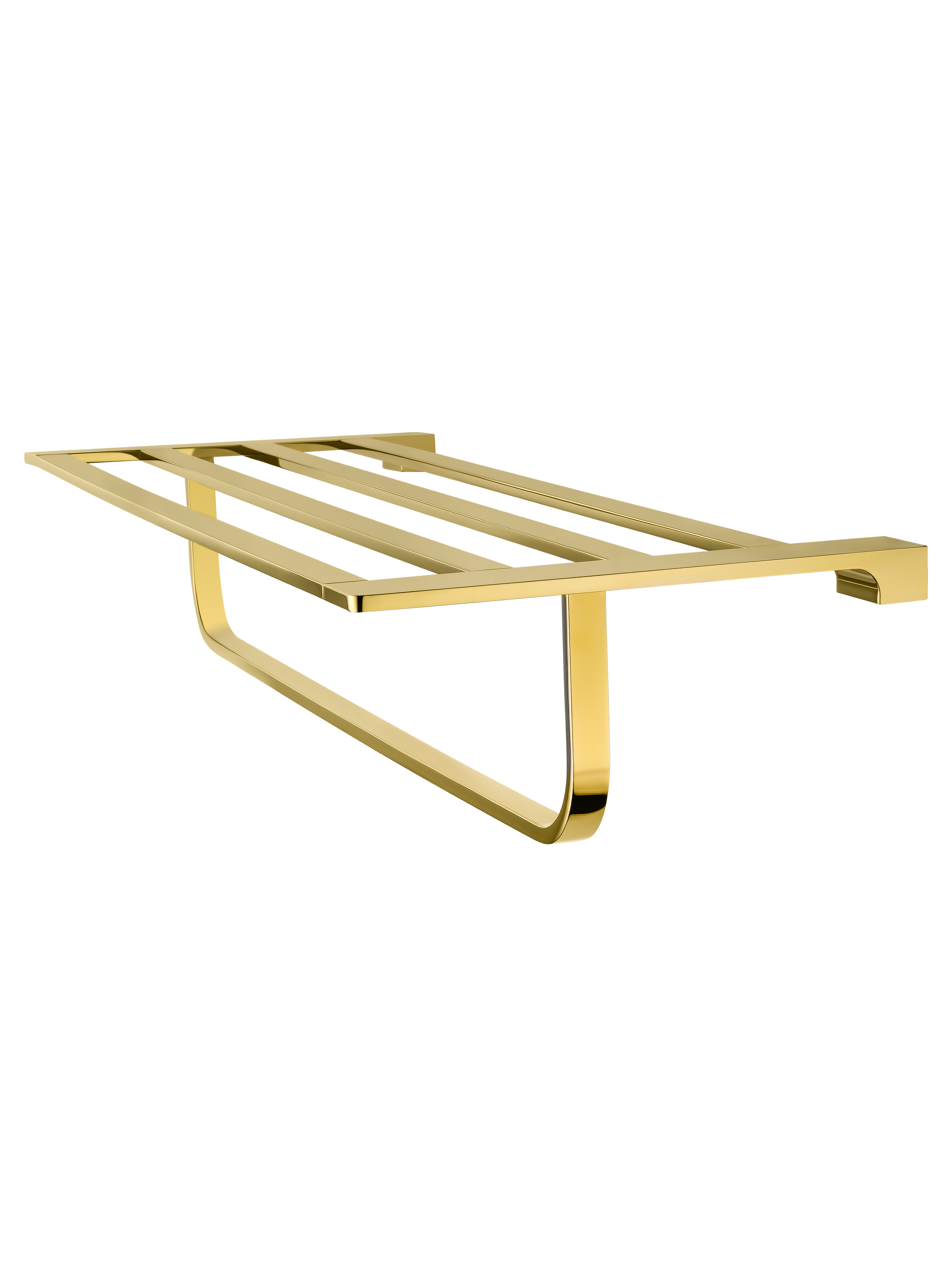 Полотенцедержатель с полкой WONZON & WOGHAND ECLIPSE, Глянцевое золото (WW-9181-LG) - Gidratop.ru изображение