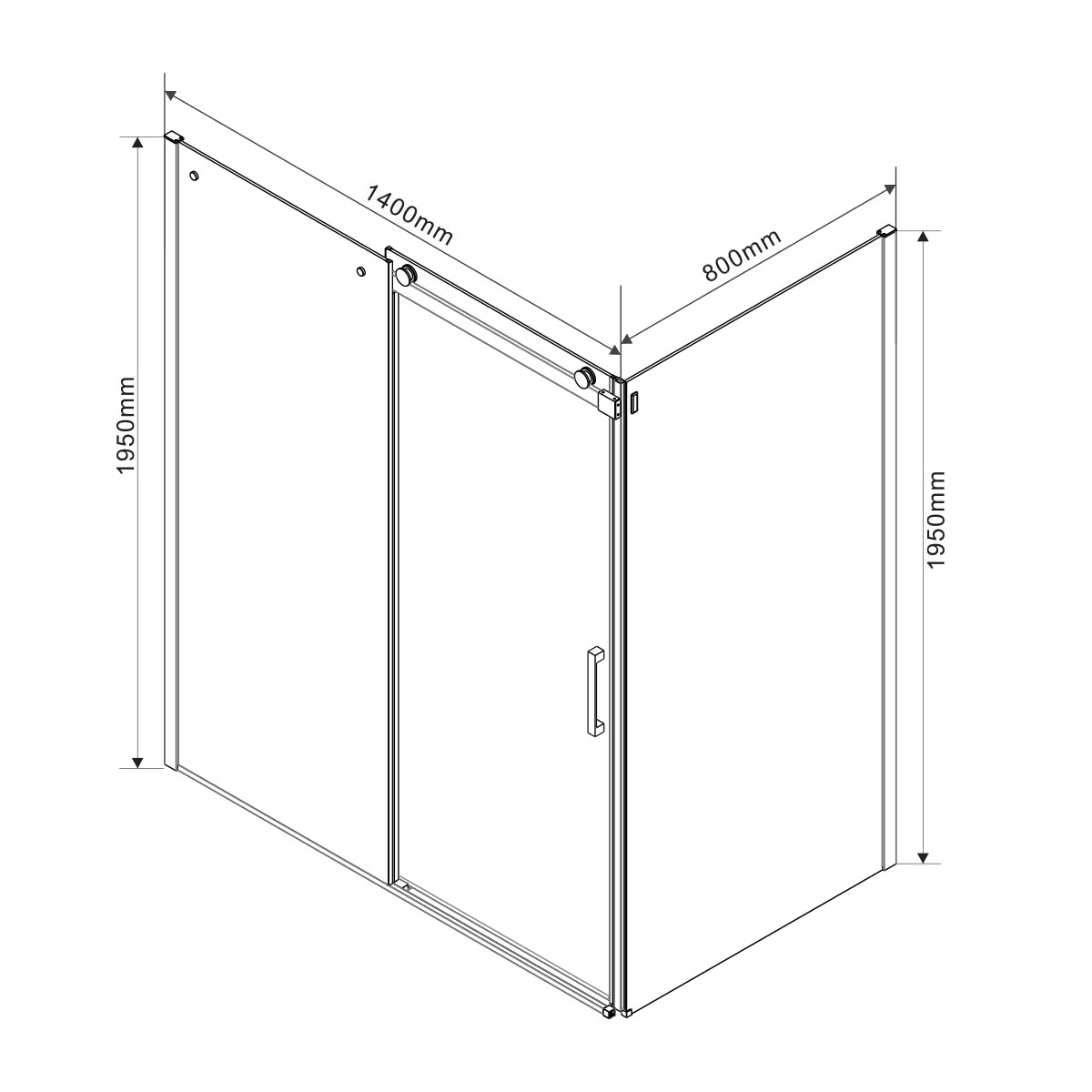 Душевой уголок Como VSR-1C8014CL, 1400*800, хром, стекло прозрачное - Gidratop.ru изображение