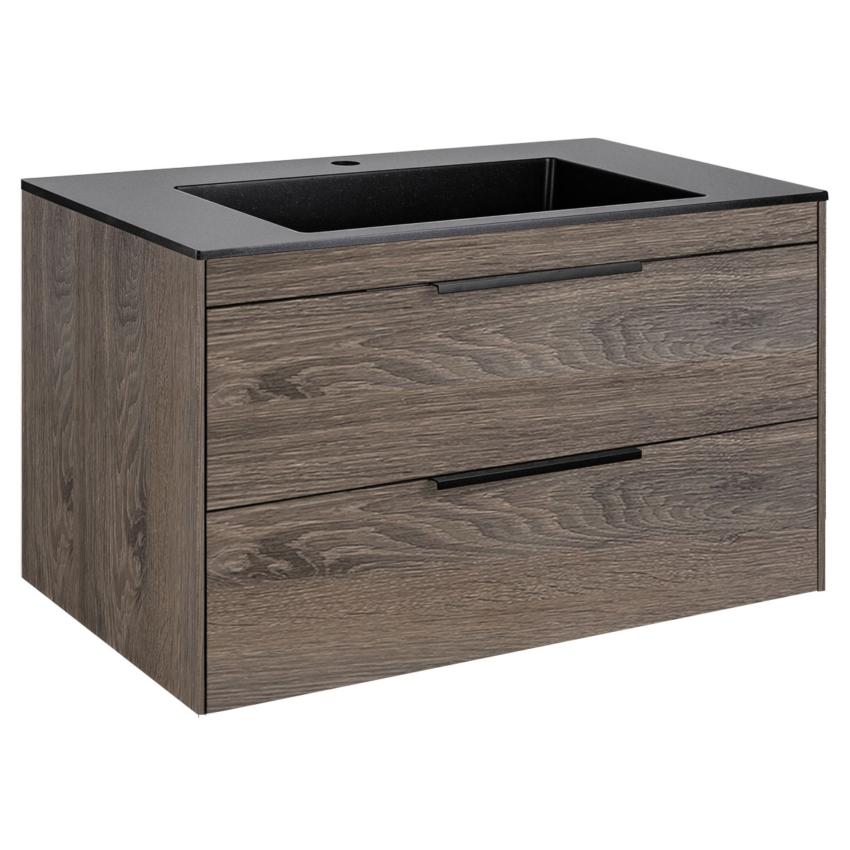 База под раковину Chiara 2D 800 подвесная, 2 выкатных ящика soft-close, R.Oak - Gidratop.ru изображение