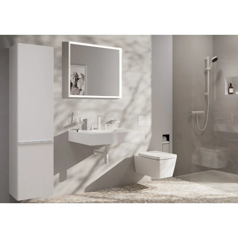 Смеситель для раковины Hansgrohe Tecturis E 73030700, с донным клапаном, цвет белый матовый - Gidratop.ru изображение