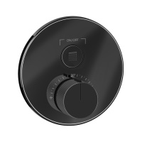 GESSI HI-FI COMFORT смеситель настенный встраиваемый, термостатический, с 1 запорной кнопкой, цвет Black Metal PVD - Gidratop.ru изображение