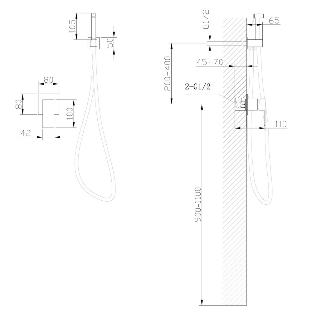 Смеситель ABBER Daheim AF8225SP с гигиеническим душем, сатин - Gidratop.ru изображение