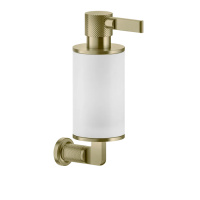 GESSI INCISO дозатор для жидкого мыла настенный, цвет: белый/brushed brass pvd - Gidratop.ru изображение