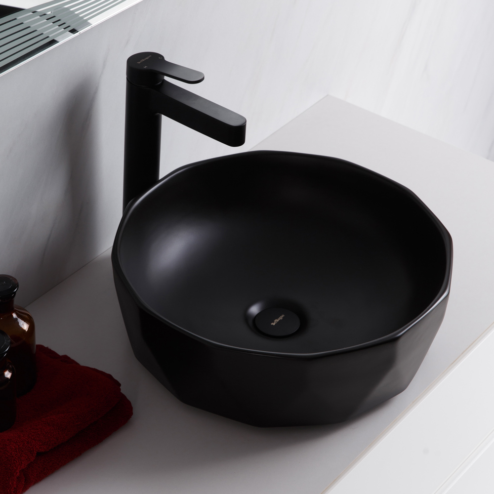 Раковина накладная керамическая черная BB1409H301 - Gidratop.ru изображение
