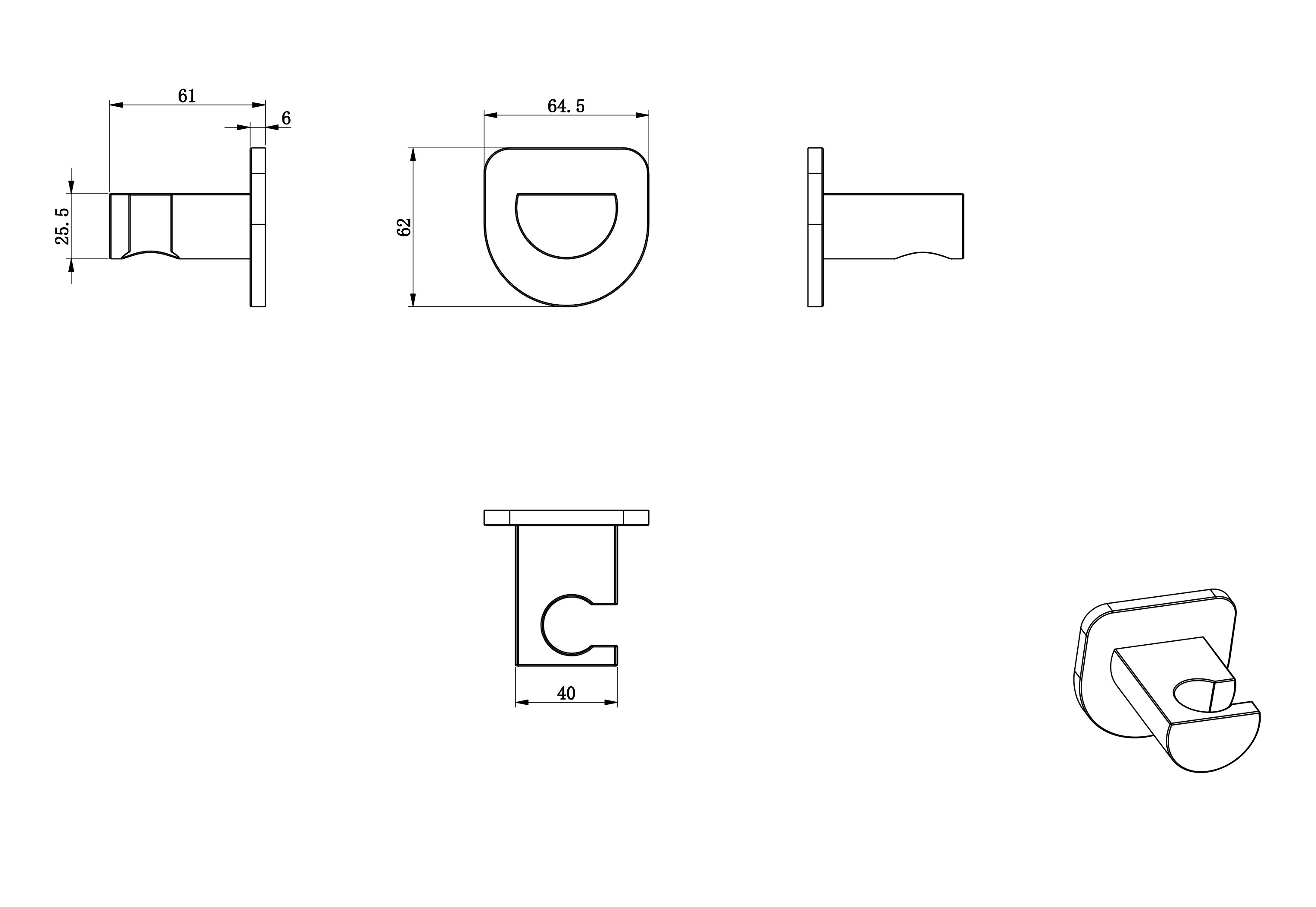 Настенный держатель WONZON & WOGHAND, Хром (WW-994216-CR) - Gidratop.ru изображение