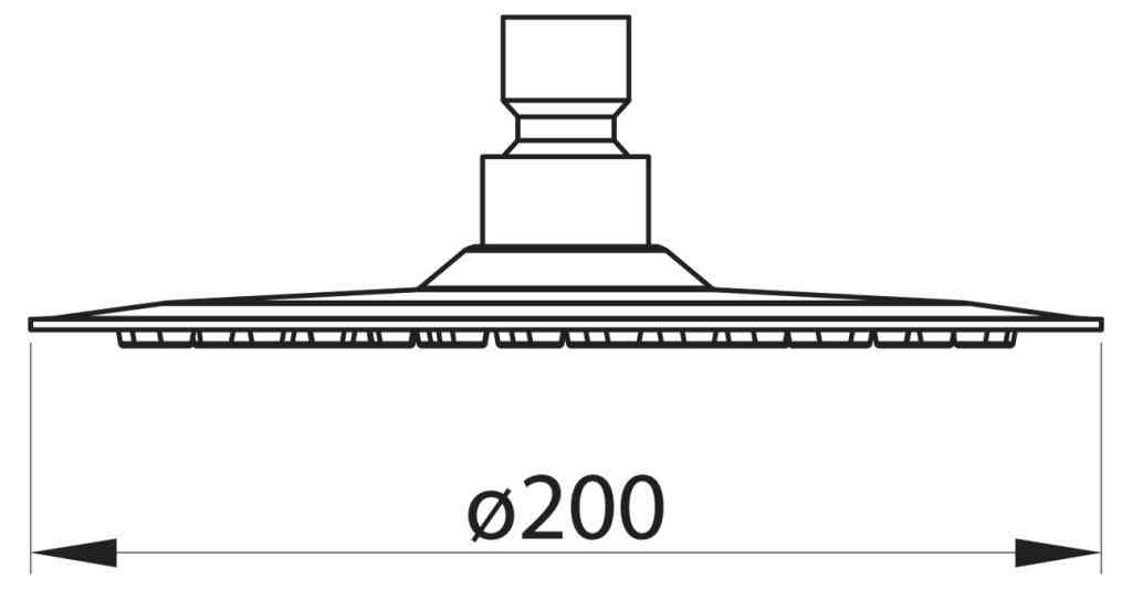 Верхний душ, круглое сечение, нержавеющая сталь, 20 cm, исполнение сатин BB-SLDC1-IN - Gidratop.ru изображение