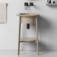 Консоль с керамической раковиной ABBER Bequem AC2130MK хаки матовый - Gidratop.ru изображение