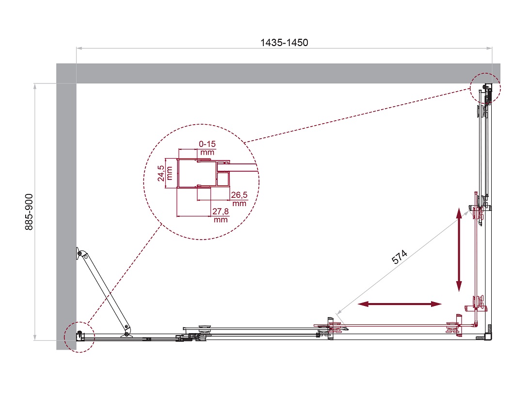 Душевой уголок BelBagno LUCE-AH-21-145/90-C-Cr - Gidratop.ru изображение