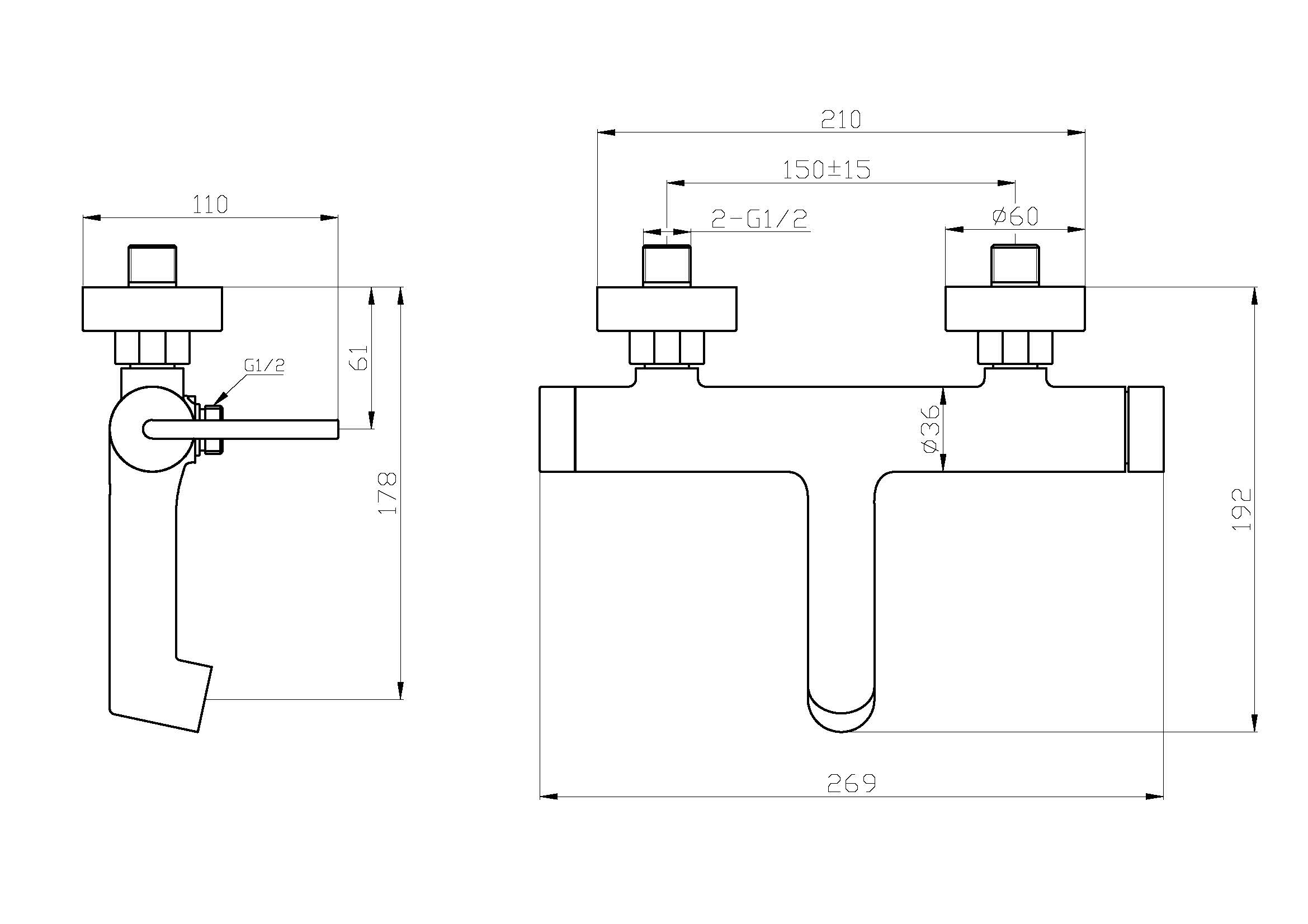 ACQUA Смеситель для ванны и душа, хром ACQUA-VASM-CRM - Gidratop.ru изображение