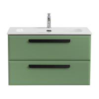 ECO-CER-N База под раковину подвесная с двумя выкатными ящиками, фисташковый софт, 800x457x500, ECO-CER-N-800-2C-SO-PS-P - Gidratop.ru изображение