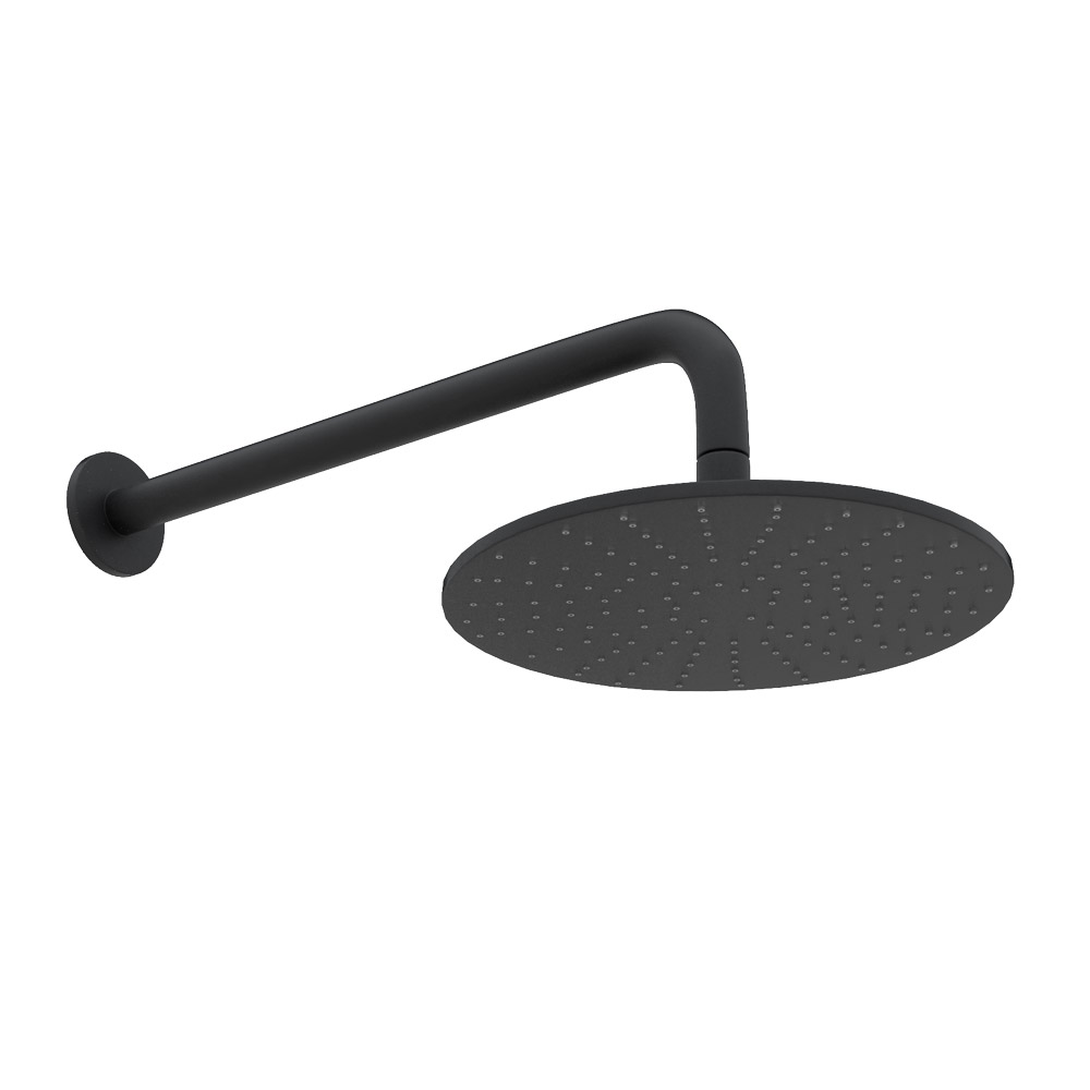 NAUTIC-DSIP-NOP Душевая система с переключателем для верхнего и ручного душа, верхний душ из стены, диаметр 25 см, верхняя лейка металл, исполнение Чёрный матовый - Gidratop.ru изображение