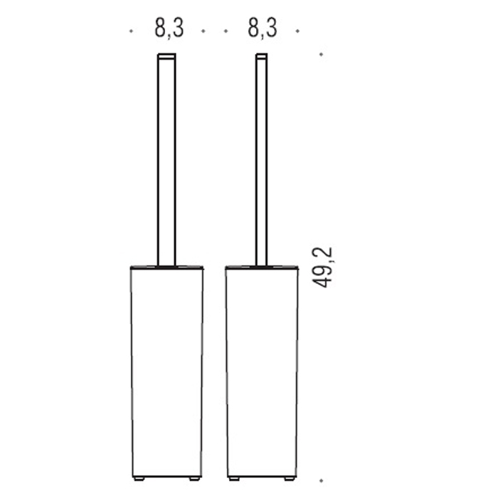 Colombo Basic Q Ёршик с колбой напольный 49.2см, цвет: хром - Gidratop.ru изображение