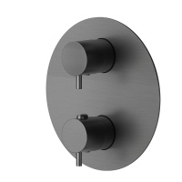 Newform X-STEEL 316 Наружная часть для термостата, с переключателем до 5 источников (для 31061/31020/27888/27889) цвет: PVD Brushed gun metal - Gidratop.ru изображение