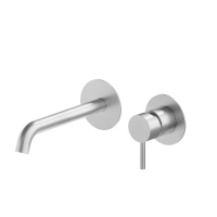 Newform X-STEEL 316 Смеситель для раковины настенный, без донного клапана, излив 180 мм, наружная часть, (для 27852) цвет: INOX - Gidratop.ru изображение