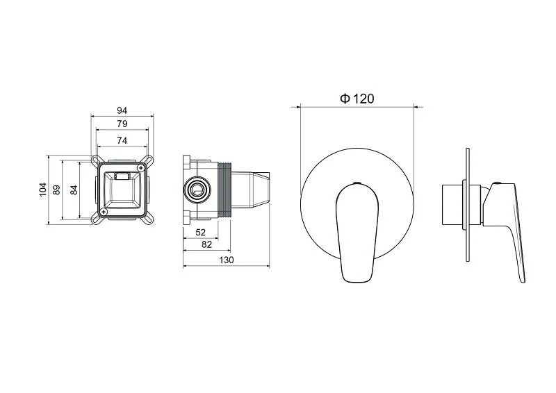 Смеситель для душа Aquatek Бетта AQ1166BGM, черный хром шлифованный - Gidratop.ru изображение