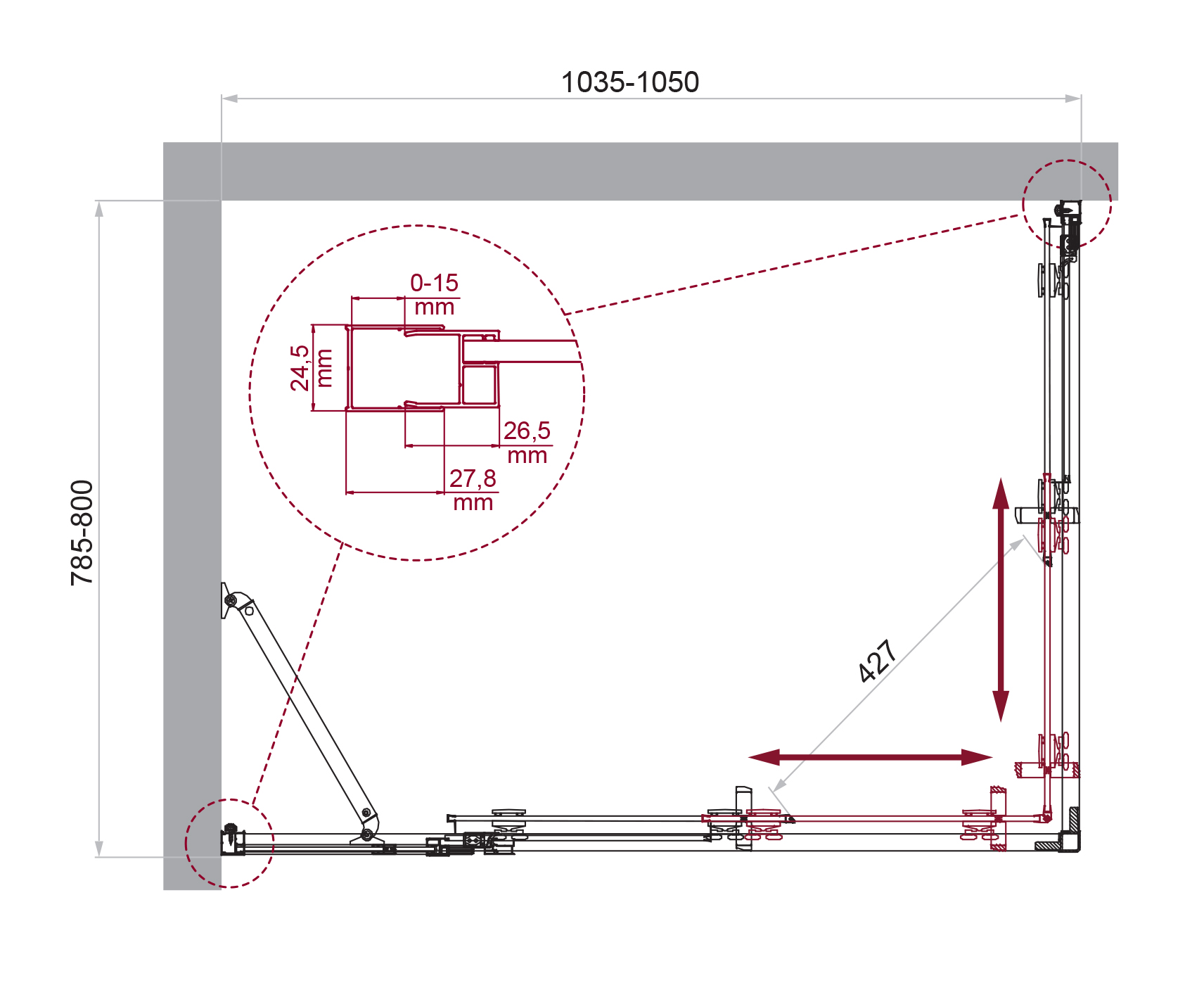 Душевой уголок BelBagno LUCE-AH-21-105/80-C-Cr - Gidratop.ru изображение