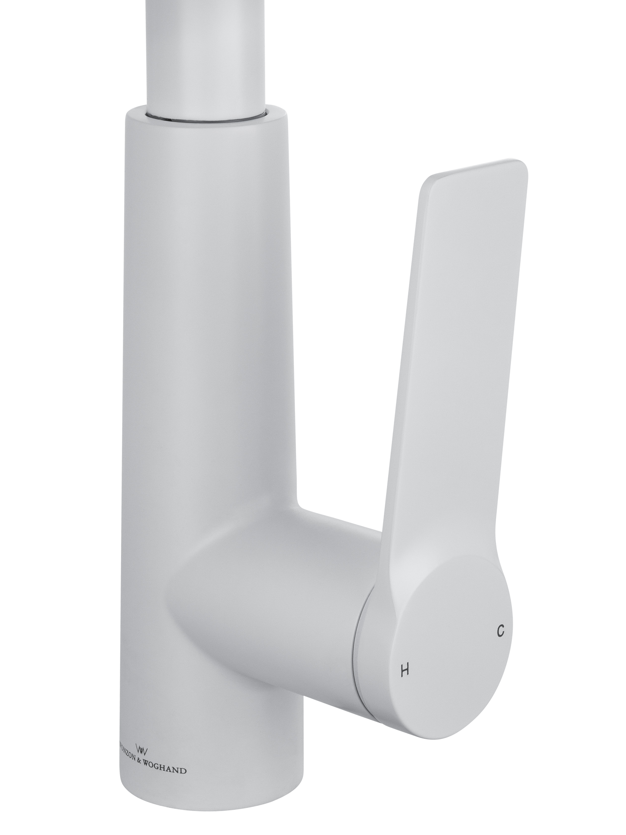 Смеситель для кухни с выдвижным изливом WONZON & WOGHAND, Белый матовый (WW-A20782-MW) - Gidratop.ru изображение