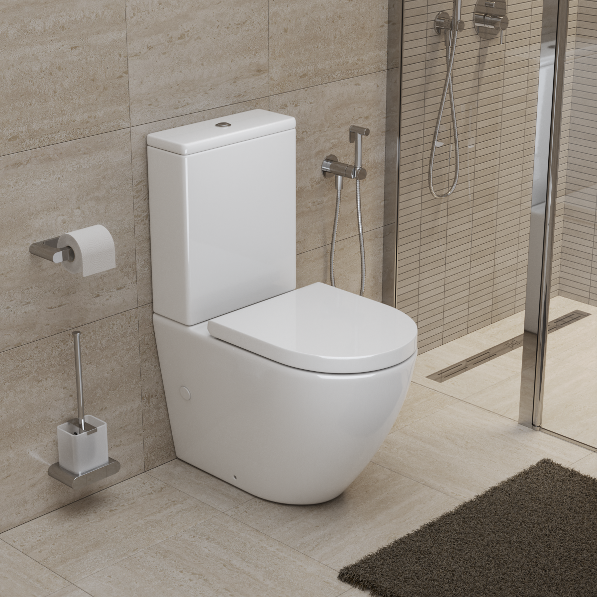 Унитаз-компакт безободковый со смывом TORNADO BelBagno SFERA-TOR BB2141CP-TOR/BB2141T/BB865SC - Gidratop.ru изображение