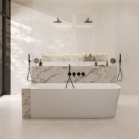 Ванна из искусственного камня ABBER Stein AS9621-1.7 L белая матовая