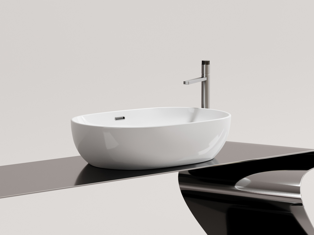 Умывальник чаша накладная овальная со сливом переливом Element 610x420x155мм - Gidratop.ru изображение