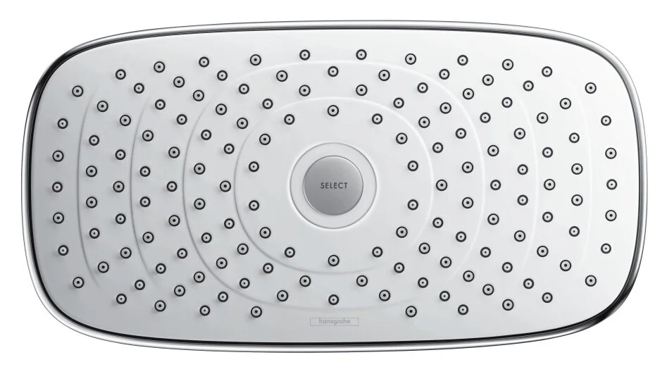 Верхний душ Hansgrohe Raindance Select E 300 2jet с потолочным подсоединением 27384400, белый/хром - Gidratop.ru изображение