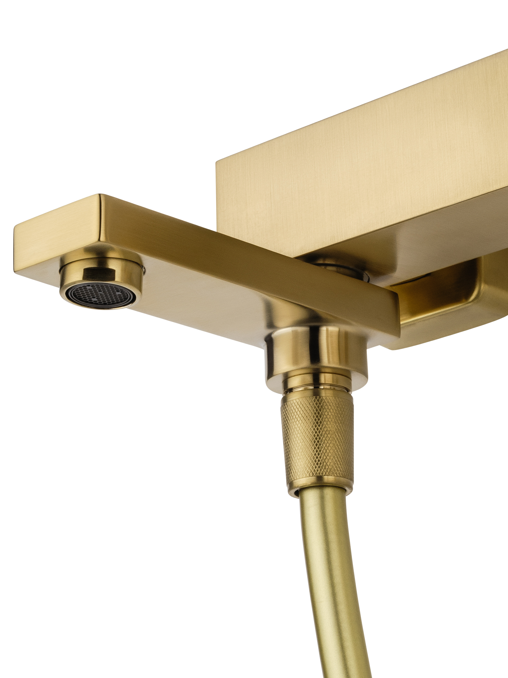 Смеситель для ванны с душем WONZON & WOGHAND CUBE, Брашированное золото (WW-88639016- BG) - Gidratop.ru изображение