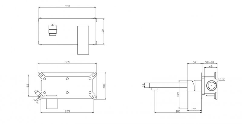 ROMANO Встраиваемый смеситель для раковины, хром ROM-BLM-CRM - Gidratop.ru изображение