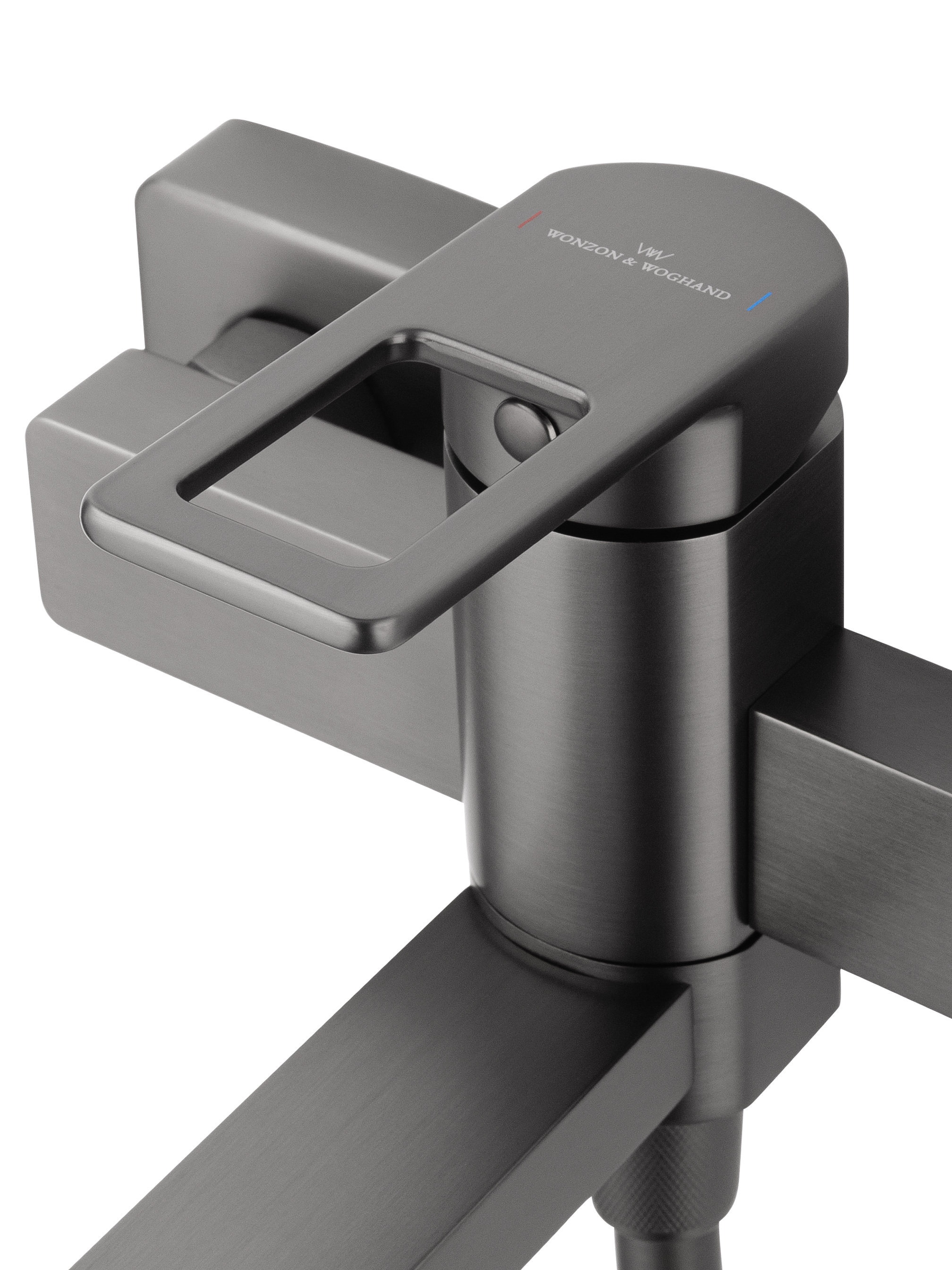 Смеситель для ванны с душем WONZON & WOGHAND FRAME, Темный графит (WW-88639010-BGM) - Gidratop.ru изображение