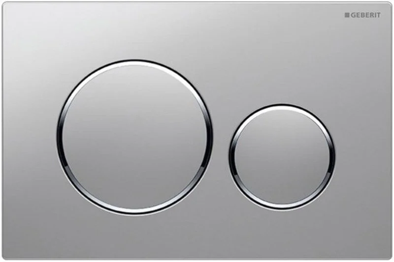 Клавиша Geberit Sigma 115.882.KN.1 Type 20 рамка и кнопки: хром матовый, обод: хром глянец, двойной смыв - Gidratop.ru изображение
