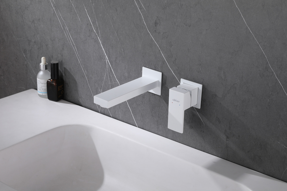 Смеситель ABBER Daheim AF8212W для раковины скрытого монтажа, белый матовый - Gidratop.ru изображение