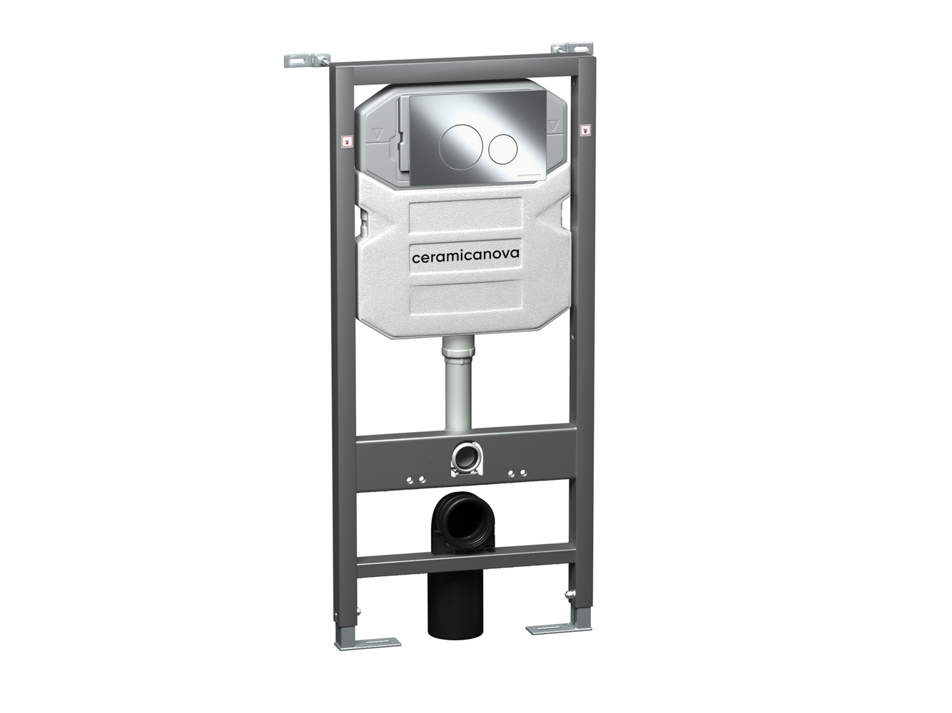 Система инсталляции для унитазов CERAMICANOVA Envision с кнопкой смыва Round цвет хром и креплениями, арт. CN1001CH - Gidratop.ru изображение