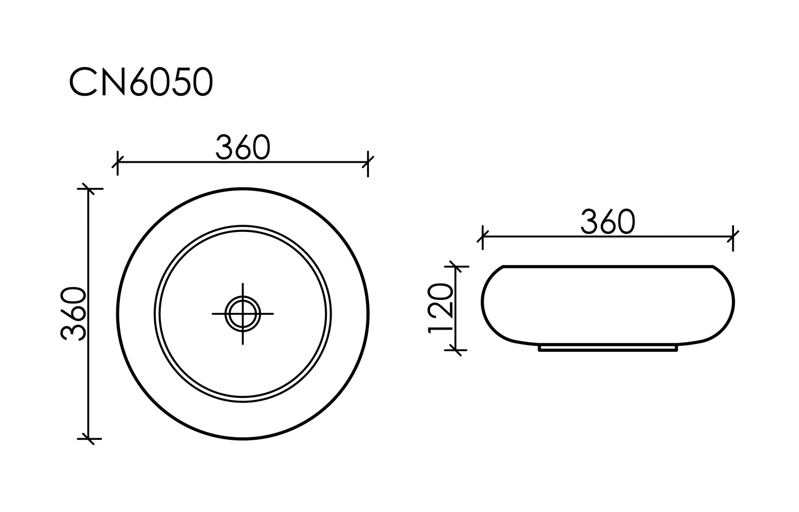 Умывальник чаша накладная круглая (цвет Белый Матовый) Element 360x360x120мм - Gidratop.ru изображение