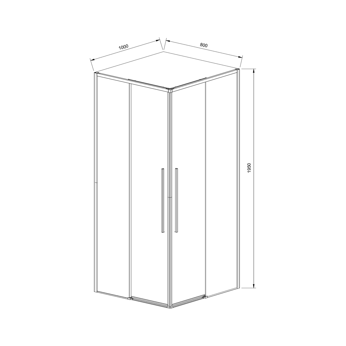 Душевой уголок Slim-N VSS-4SN8010CLGM, 1000*800, вороненая сталь, стекло прозрачное - Gidratop.ru изображение