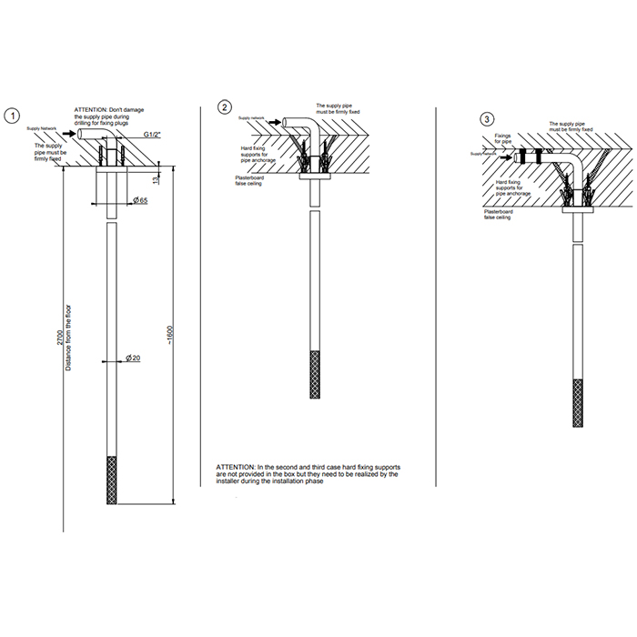 GESSI 316 излив потолочный с удаленным управлением (не входит в комплект), цвет: brushed black metal pvd - Gidratop.ru изображение
