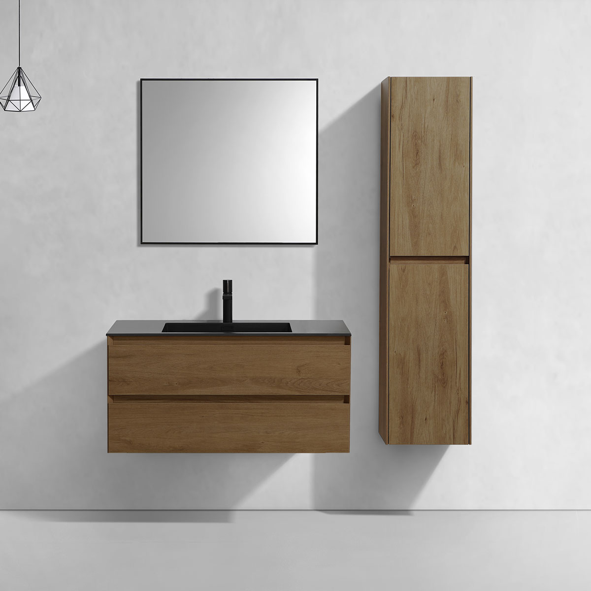 База под раковину Luka 1000 подвесная, 2 выкатных ящика soft-close, T.Oak - Gidratop.ru изображение
