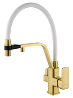 Смеситель для кухни с гибким изливом и подключением фильтра WONZON & WOGHAND, Брашированное золото (WW-88458013-BG(MW)) - Gidratop.ru изображение