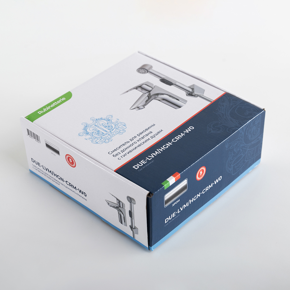 DUE Смеситель для раковины без донного клапана с гигиеническим душем, хром DUE-LVM/HGN-CRM-W0 - Gidratop.ru изображение